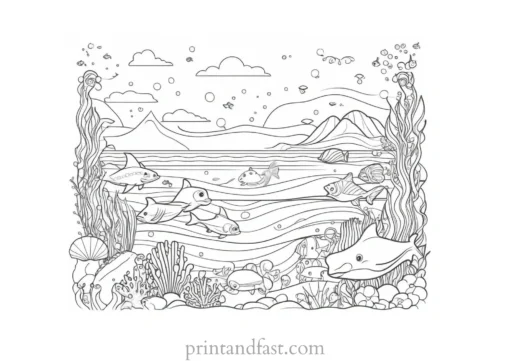 cute coloring page for ocean theme