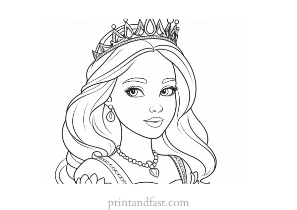 cute coloring page for princesses