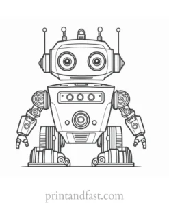 cute coloring page for robots