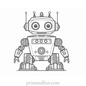 cute coloring page for robots