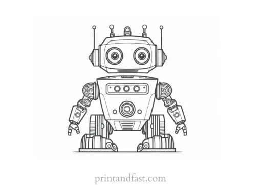 cute coloring page for robots