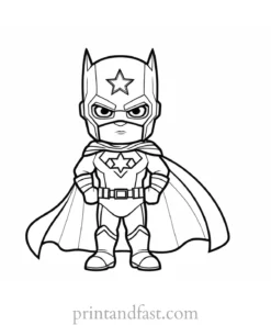 cute coloring page for superheroes