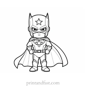 cute coloring page for superheroes