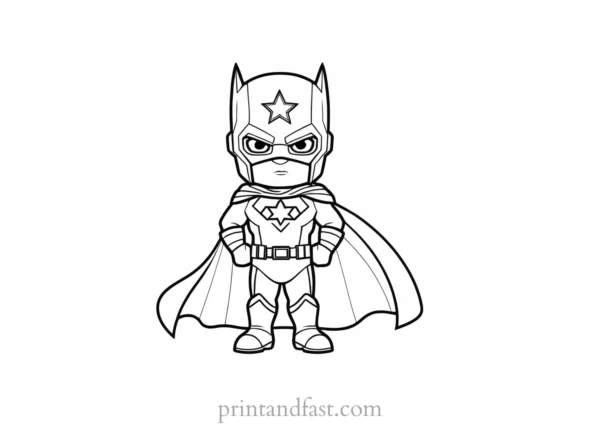 cute coloring page for superheroes