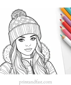 cute coloring page for winter