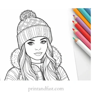 cute coloring page for winter