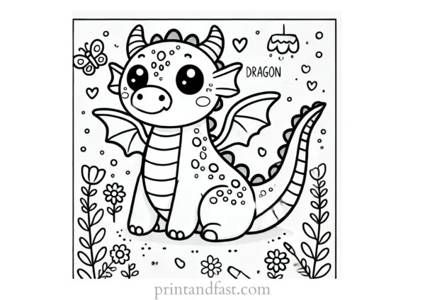 cute dragon coloring page