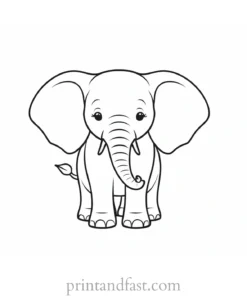 cute elephant coloring page