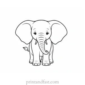 cute elephant coloring page