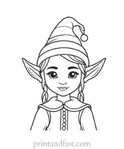 cute elf coloring page