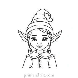 cute elf coloring page