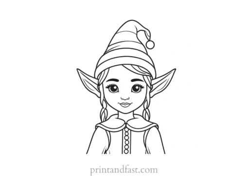 cute elf coloring page