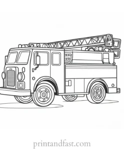 cute fire truck coloring page