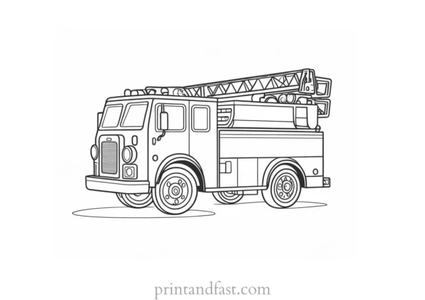 cute fire truck coloring page