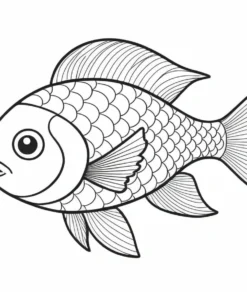 cute fish coloring page