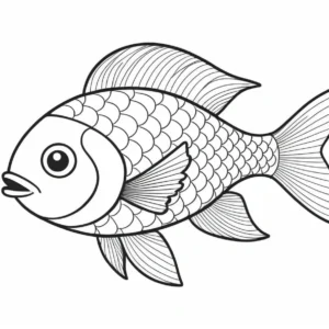 cute fish coloring page