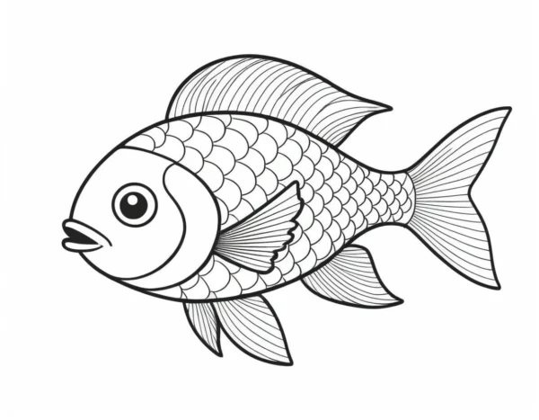 cute fish coloring page