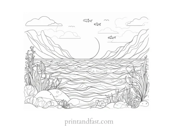 cute ocean coloring page