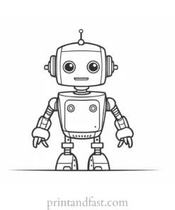 cute robot coloring page