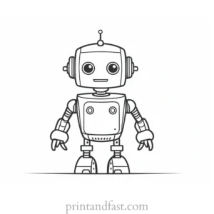 cute robot coloring page