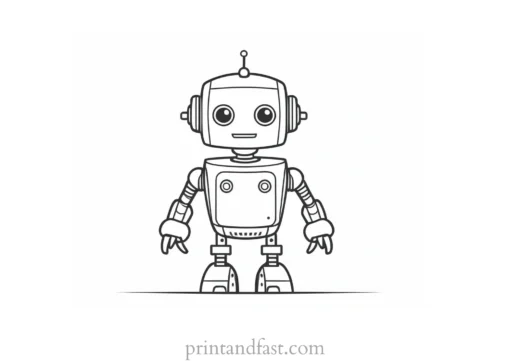 cute robot coloring page