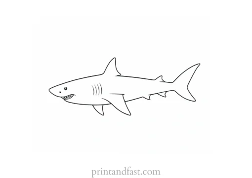 cute shark coloring page