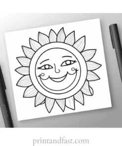 cute sun coloring page