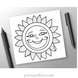 cute sun coloring page