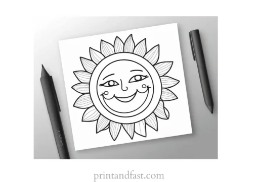 cute sun coloring page