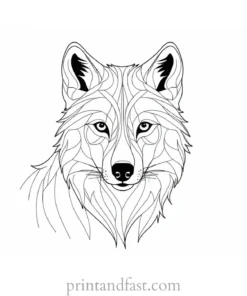 cute wolf coloring page