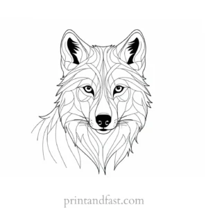 cute wolf coloring page