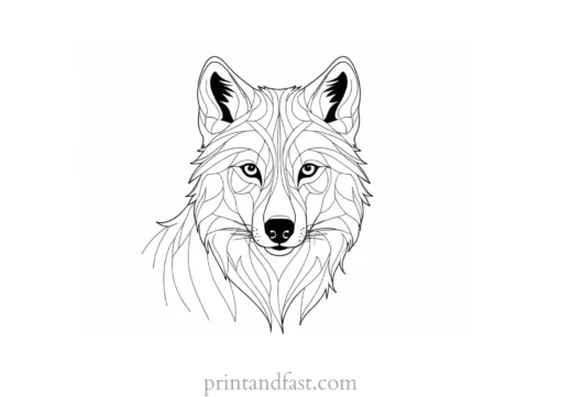 cute wolf coloring page