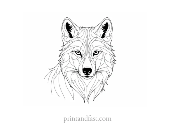 cute wolf coloring page