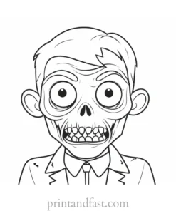 cute zombie coloring page