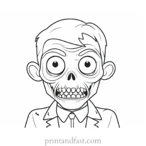 cute zombie coloring page