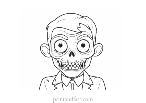 cute zombie coloring page