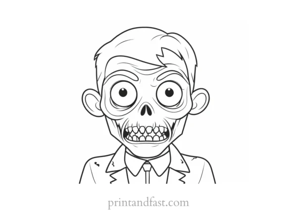 cute zombie coloring page