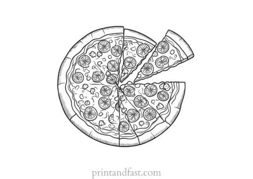 delicious pizza coloring page