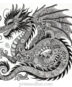 detailed dragon coloring page