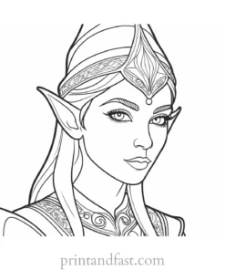 detailed elf coloring page