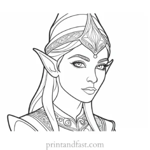 detailed elf coloring page