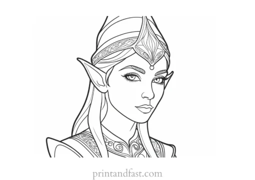 detailed elf coloring page