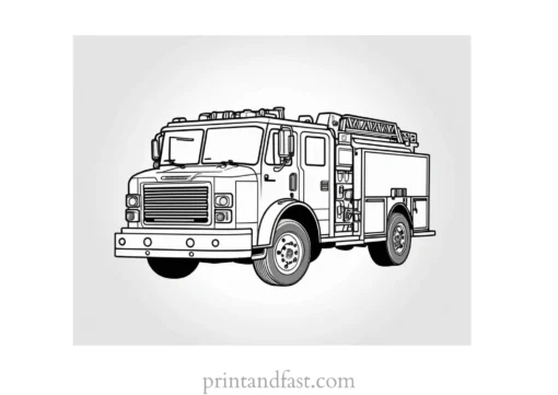 detailed fire truck coloring page