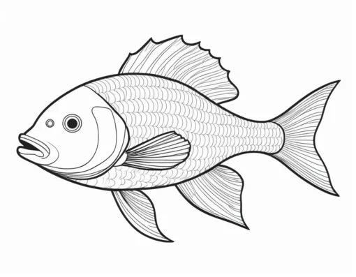 detailed fish coloring page