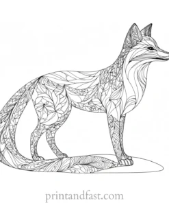 detailed fox coloring page