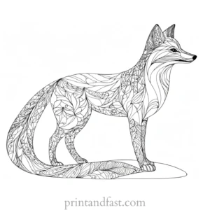 detailed fox coloring page