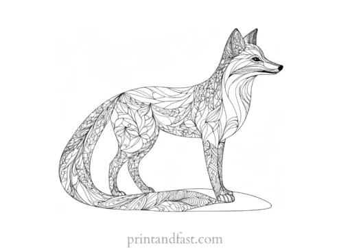 detailed fox coloring page