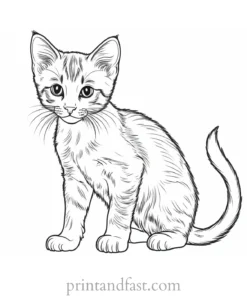 detailed kitten coloring page