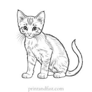 detailed kitten coloring page