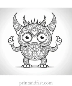 detailed monster coloring page